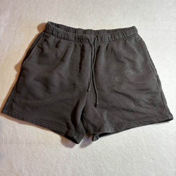 Elwood Core Sweatshorts Mens Lounge Gray Organic Cotton Drawstring Waist Size L - Picture 1 of 7